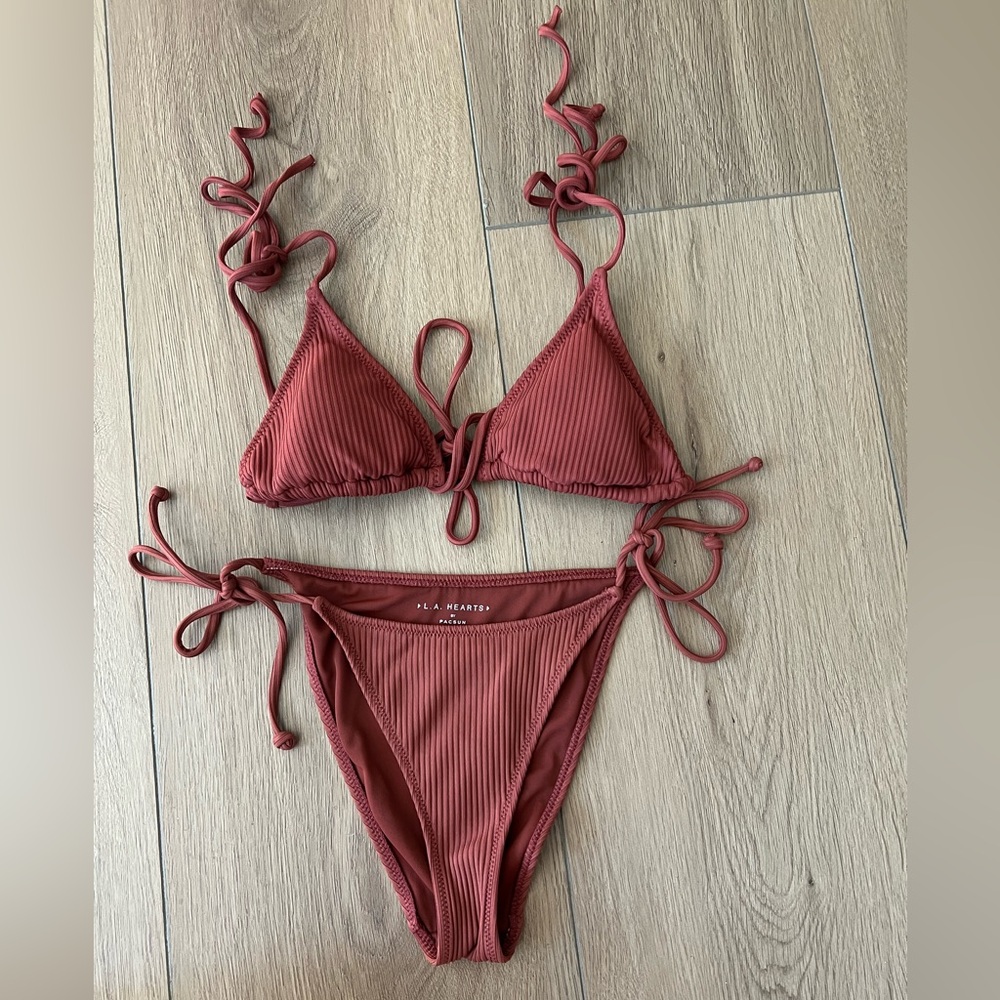 PacSun Ribbed Terracota Bikini Set